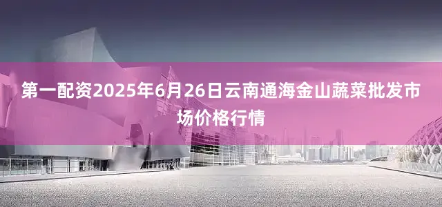 第一配资2025年6月26日云南通海金山蔬菜批发市场价格行情